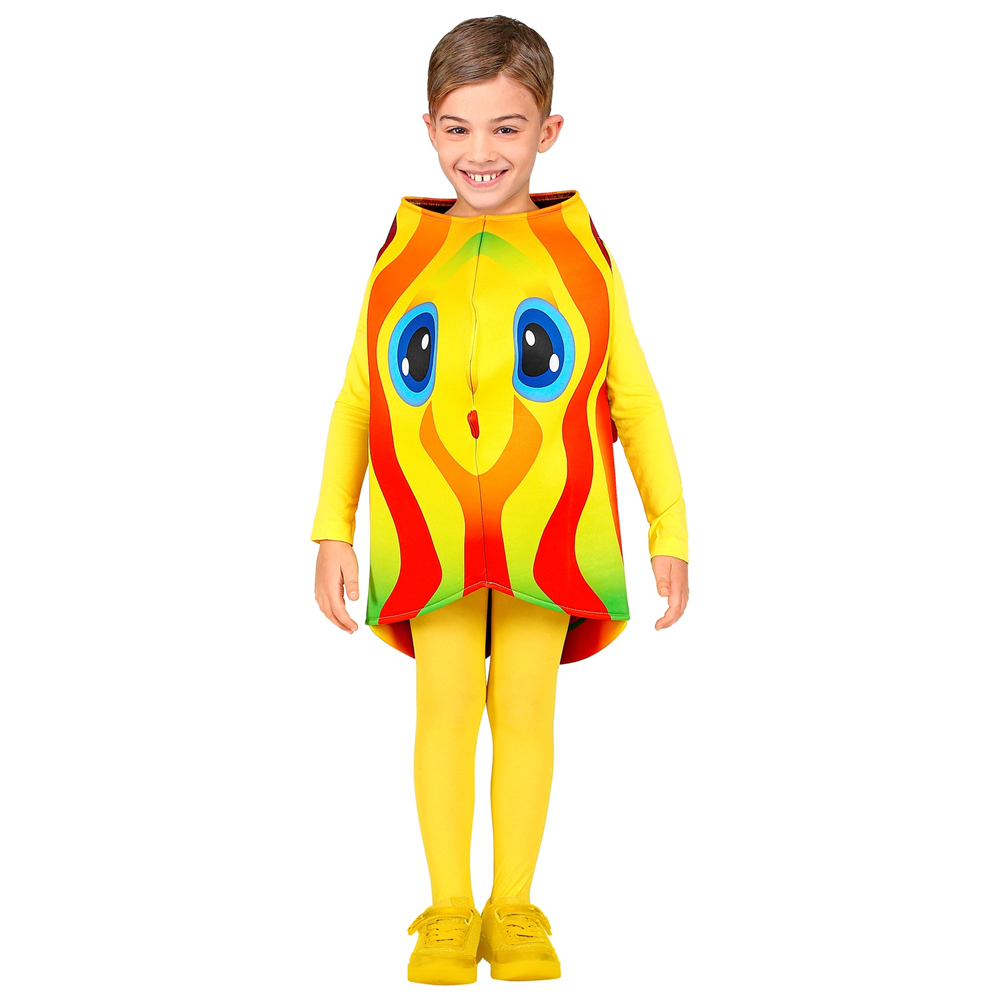 VESTITO CARNEVALE + ACCESSORI PESCE TROPICALE COSTUME TUTA GIALLA TRAVESTIMENTO BAMBINI - 00045+04561