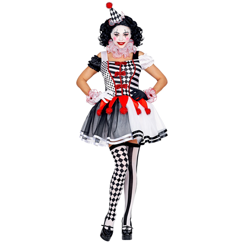 COSTUME VESTITO ABITO TRAVESTIMENTO CARNEVALE COSPLAY ADULTO DONNA - ARLECCHINO - 0951