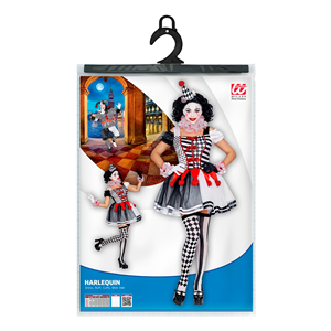 COSTUME VESTITO ABITO TRAVESTIMENTO CARNEVALE COSPLAY ADULTO DONNA - ARLECCHINO - 0951