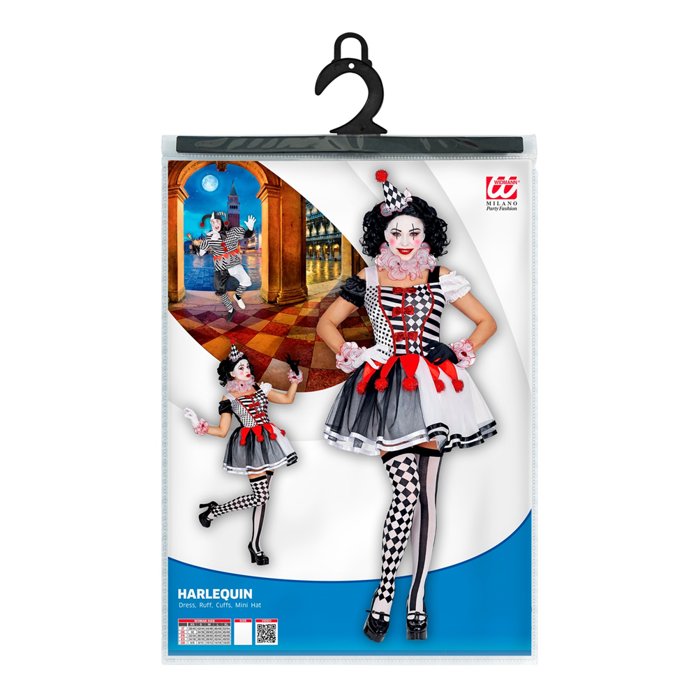 COSTUME VESTITO ABITO TRAVESTIMENTO CARNEVALE COSPLAY ADULTO DONNA - ARLECCHINO - 0951