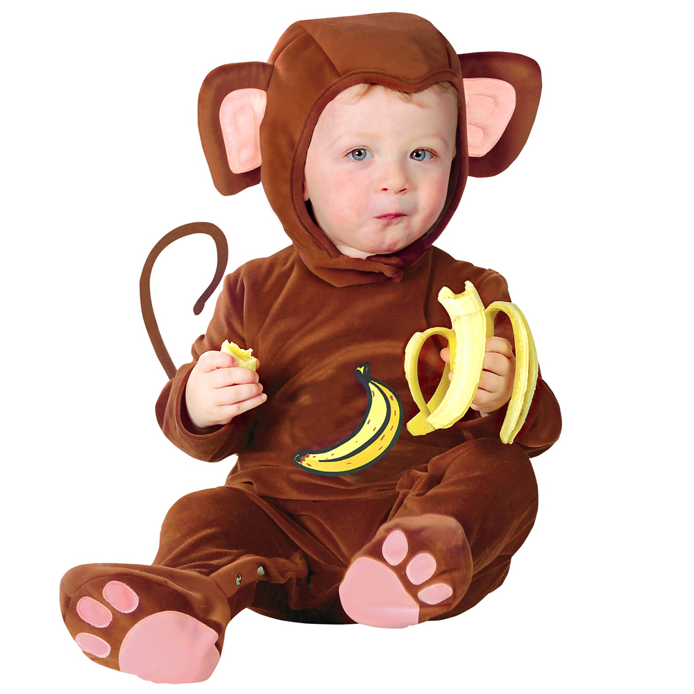 COSTUME VESTITO ABITO TRAVESTIMENTO CARNEVALE BAMBINO SCIMMIETTA 12/18 MESI CM. 92 - 2756M