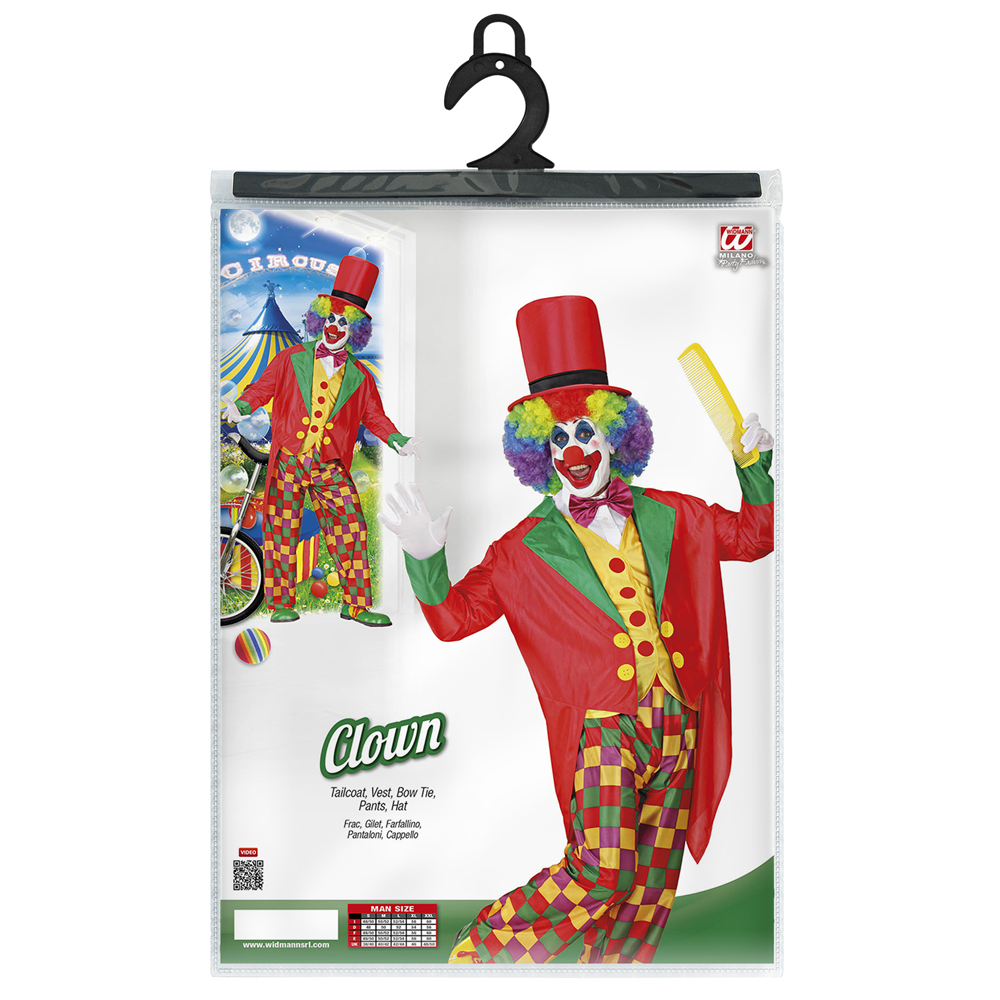 COSTUME VESTITO ABITO TRAVESTIMENTO CARNEVALE COSPLAY ADULTO - CLOWN - 3509