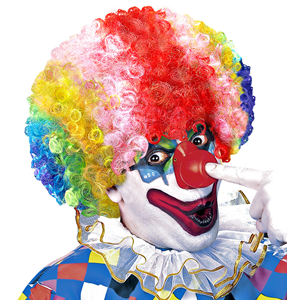 PARRUCCA CLOWN PAGLIACCIO RICCIA ACCESSORI PER ABITO VESTITO TRAVESTIMENTO CARNEVALE BAMBINO
