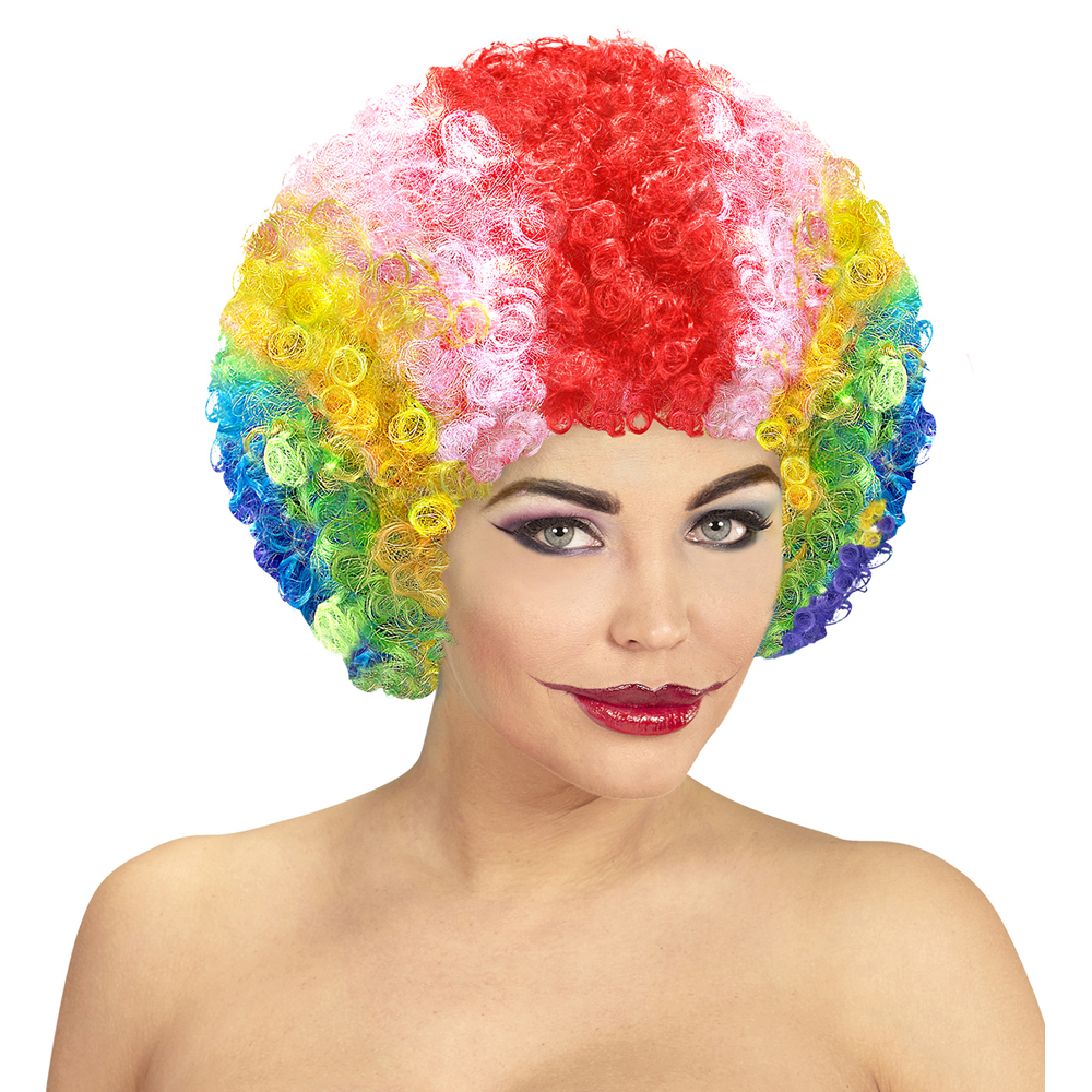PARRUCCA CLOWN PAGLIACCIO RICCIA ACCESSORI PER ABITO VESTITO TRAVESTIMENTO CARNEVALE BAMBINO