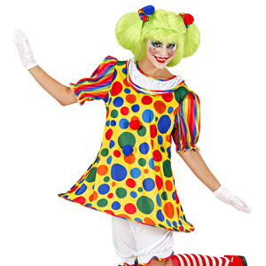 COSTUME VESTITO ABITO TRAVESTIMENTO CARNEVALE COSPLAY ADULTO DONNA -  CLOWN - 7613