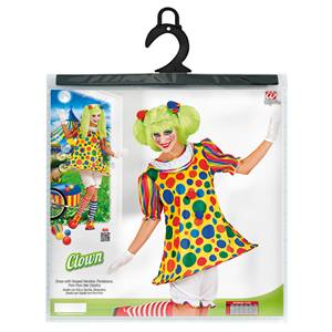 COSTUME VESTITO ABITO TRAVESTIMENTO CARNEVALE COSPLAY ADULTO DONNA -  CLOWN - 7613