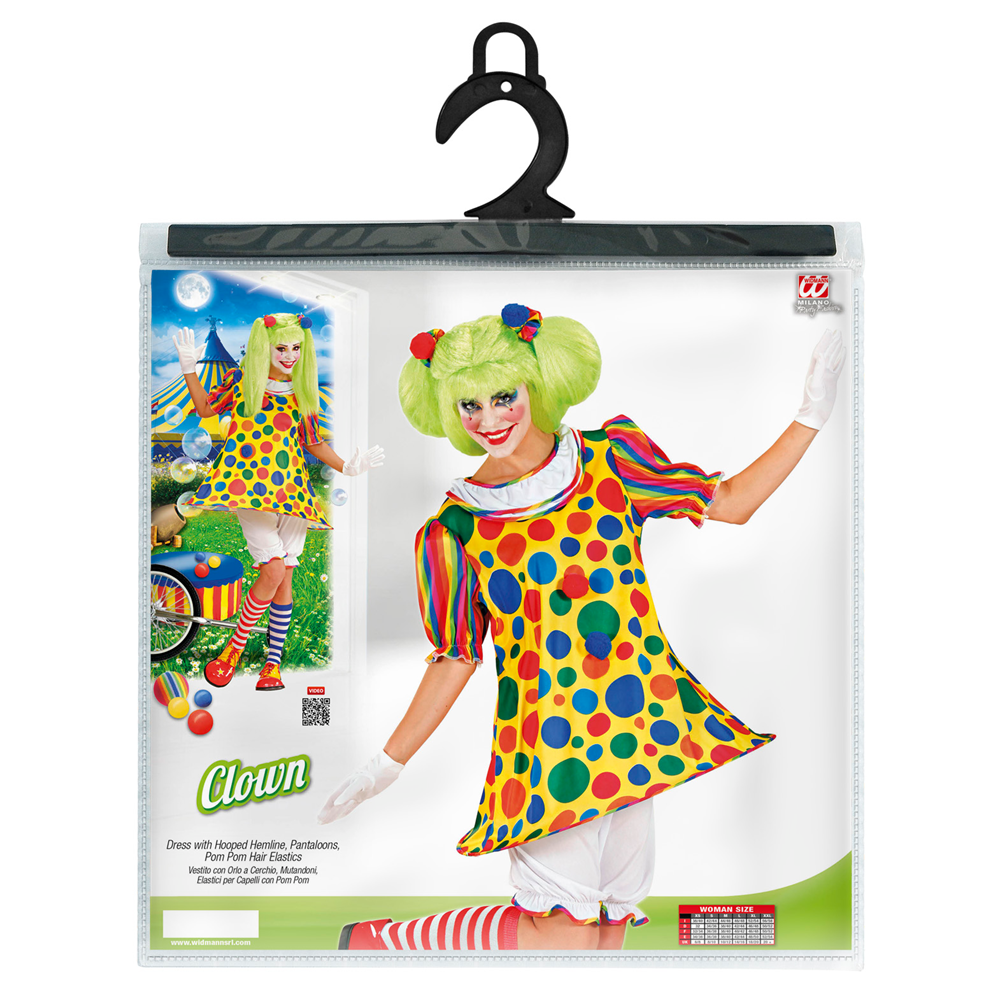 COSTUME VESTITO ABITO TRAVESTIMENTO CARNEVALE COSPLAY ADULTO DONNA -  CLOWN - 7613
