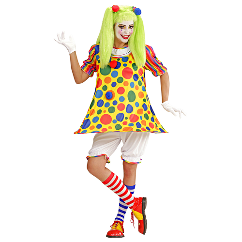 COSTUME VESTITO ABITO TRAVESTIMENTO CARNEVALE COSPLAY ADULTO DONNA -  CLOWN - 7613
