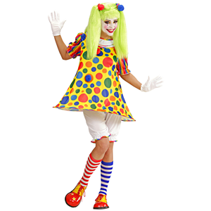 COSTUME VESTITO ABITO TRAVESTIMENTO CARNEVALE COSPLAY ADULTO DONNA -  CLOWN - 7613