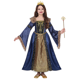COSTUME VESTITO ABITO TRAVESTIMENTO CARNEVALE BAMBINA REGINA MEDIEVALE - 0713