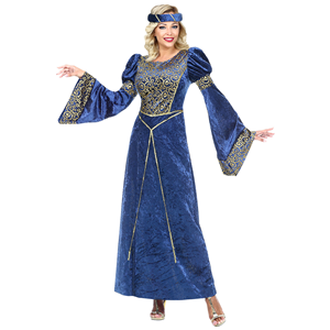 COSTUME VESTITO ABITO TRAVESTIMENTO CARNEVALE COSPLAY ADULTO DONNA - DAMA DEL RINASCIMENTO - 0732