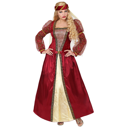 COSTUME VESTITO ABITO TRAVESTIMENTO CARNEVALE COSPLAY ADULTO DONNA - PRINCIPESSA MEDIEVALE - 0733