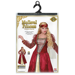 COSTUME VESTITO ABITO TRAVESTIMENTO CARNEVALE COSPLAY ADULTO DONNA - PRINCIPESSA MEDIEVALE - 0733