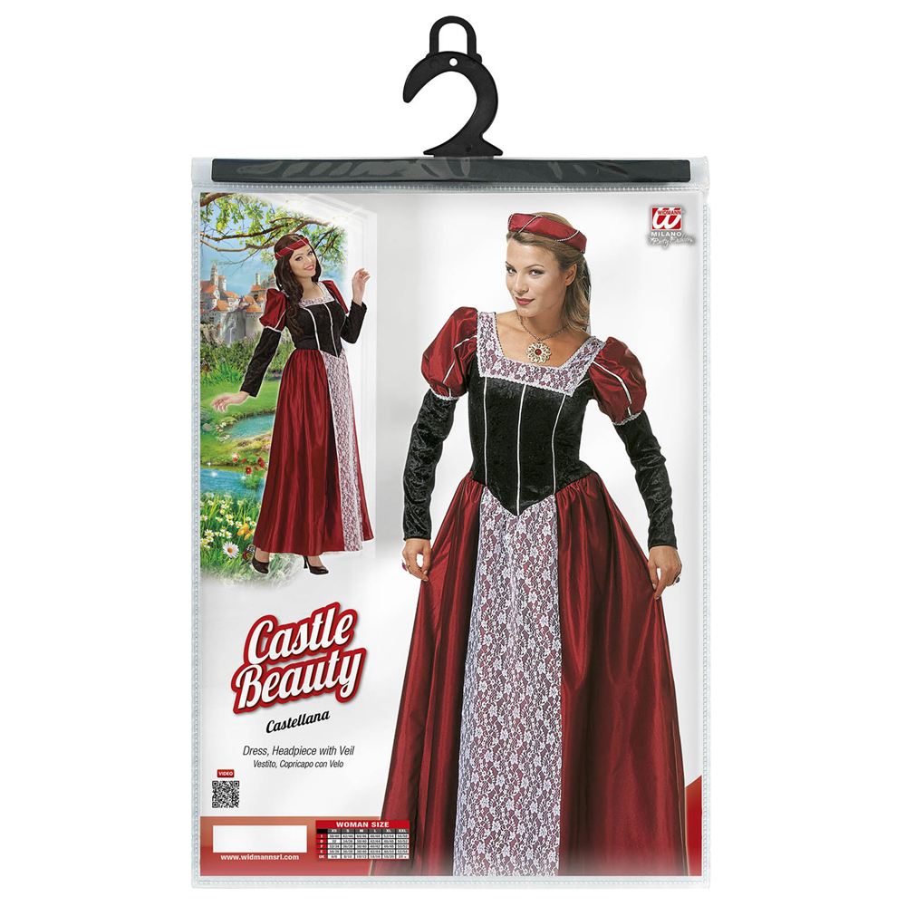COSTUME VESTITO ABITO TRAVESTIMENTO CARNEVALE COSPLAY DONNA ADULTO - CASTELLANA - 3548