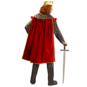 VESTITO CARNEVALE + ACCESSORI CAVALIERE REALE COSTUME CORONA SPADA CON FODERO L TRAVESTIMENTO - 3550 Adulto+7001C
