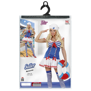 COSTUME VESTITO ABITO TRAVESTIMENTO CARNEVALE ADULTO DONNA - MARINARETTA - 8966