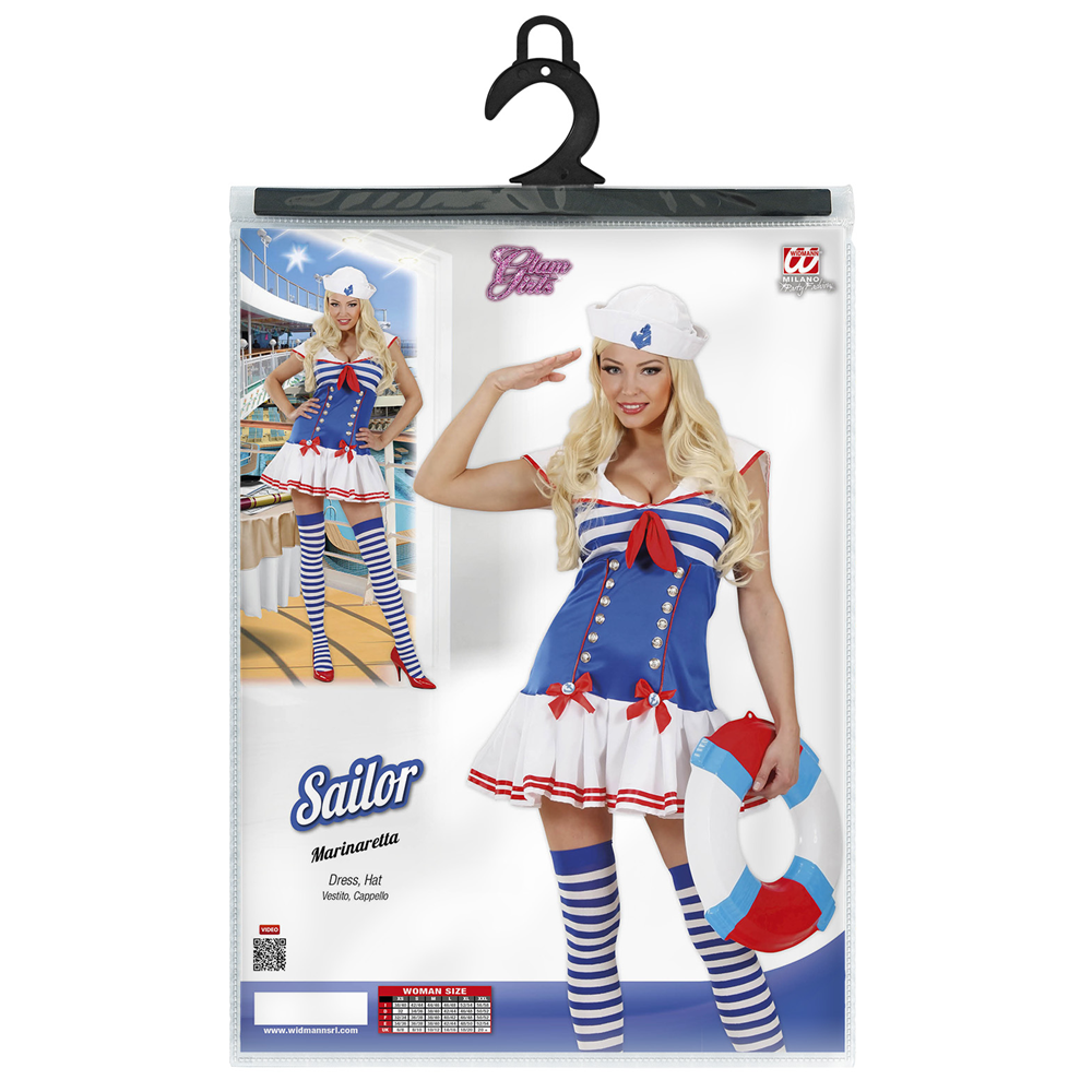 COSTUME VESTITO ABITO TRAVESTIMENTO CARNEVALE ADULTO DONNA - MARINARETTA - 8966
