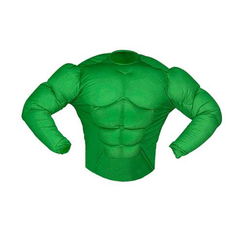 COSTUME VESTITO ABITO TRAVESTIMENTO CARNEVALE COSPLAY BAMBINO - CAMICIA SUPER MUSCOLI EROE VERDE HULK - 1258