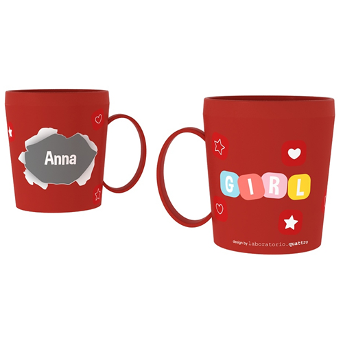 TAZZA IN PLASTICA CON NOME E DISEGNI - ANNA - RYN008