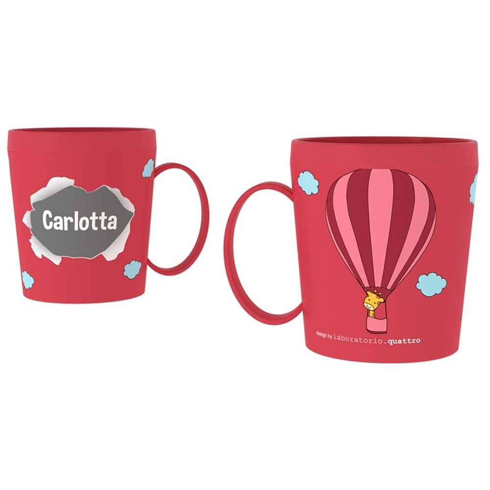 TAZZA IN PLASTICA CON NOME E DISEGNI - CARLOTTA - RYN016