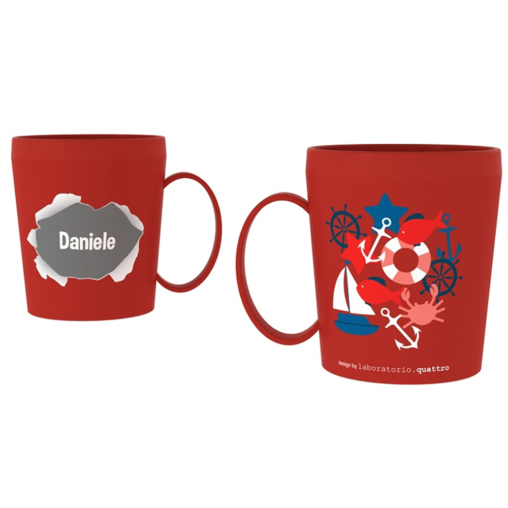 TAZZA IN PLASTICA CON NOME E DISEGNI - DANIELE - RYN019