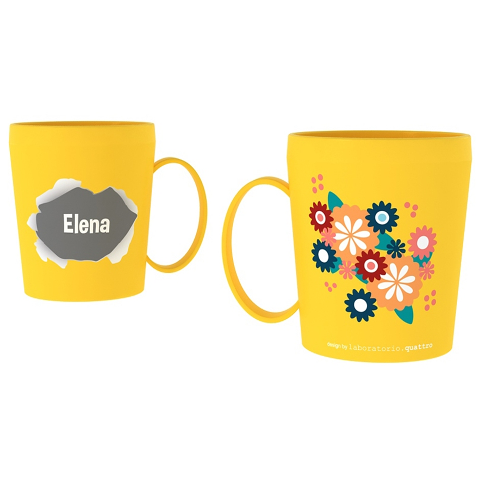 TAZZA IN PLASTICA CON NOME E DISEGNI - ELENA - RYN024