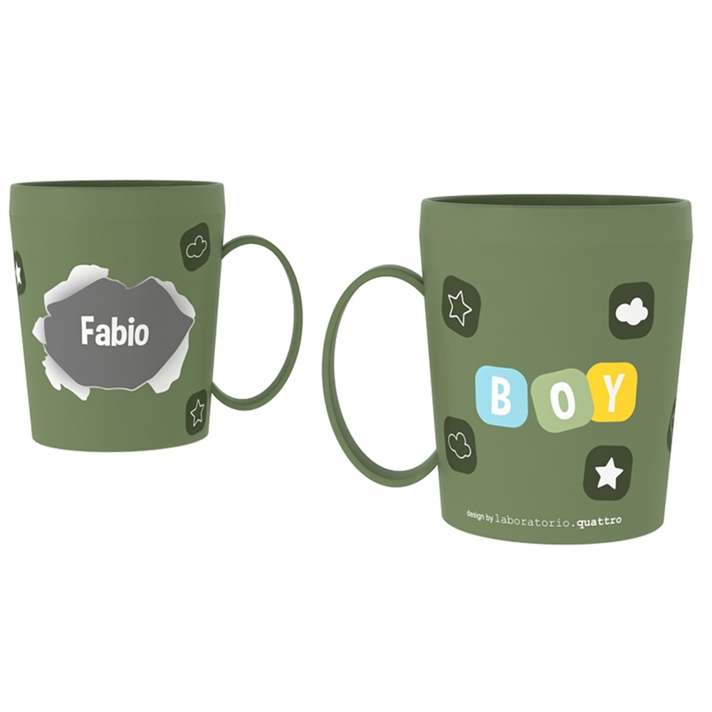 TAZZA IN PLASTICA CON NOME E DISEGNI - FABIO - RYN029