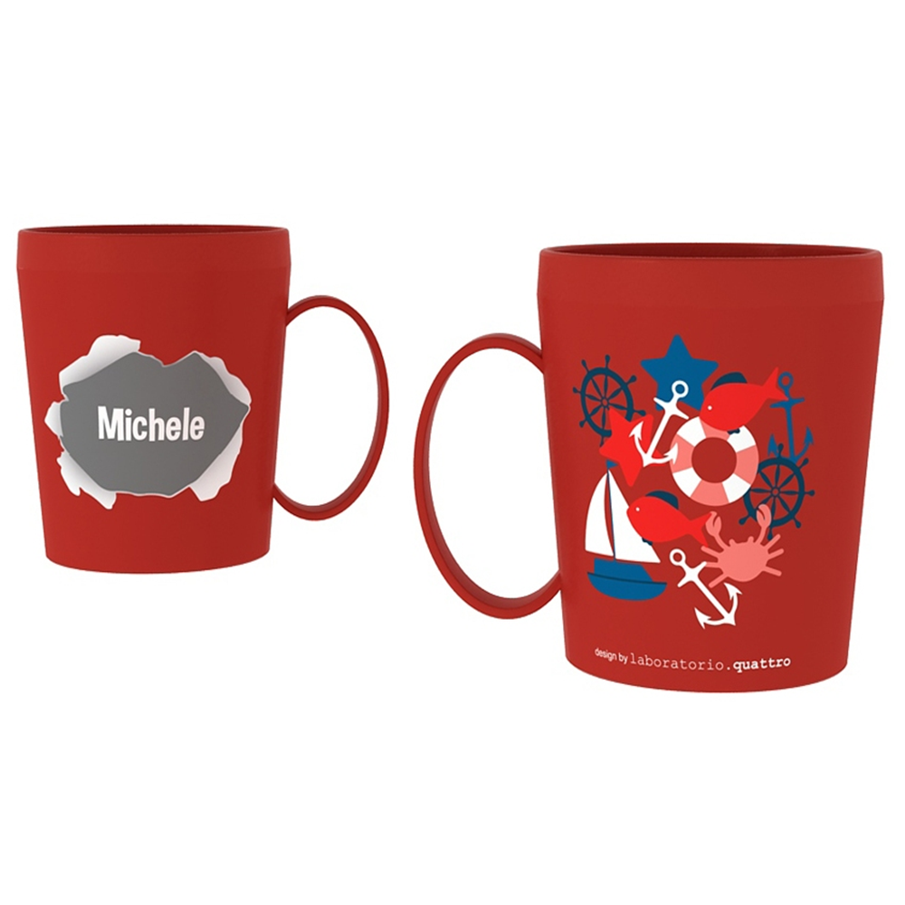 TAZZA IN PLASTICA CON NOME E DISEGNI - MICHELE - RYN057
