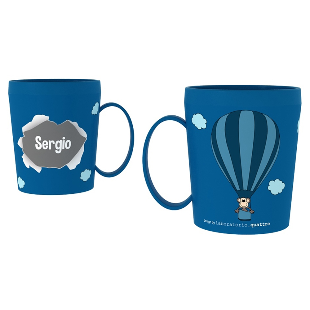TAZZA IN PLASTICA CON NOME E DISEGNI - SERGIO - RYN070