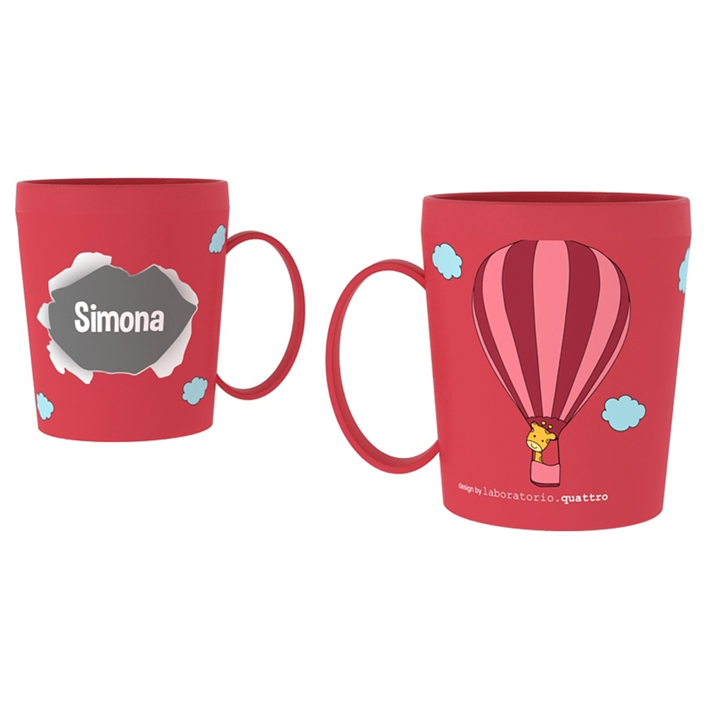 TAZZA IN PLASTICA CON NOME E DISEGNI - SIMONA - RYN072