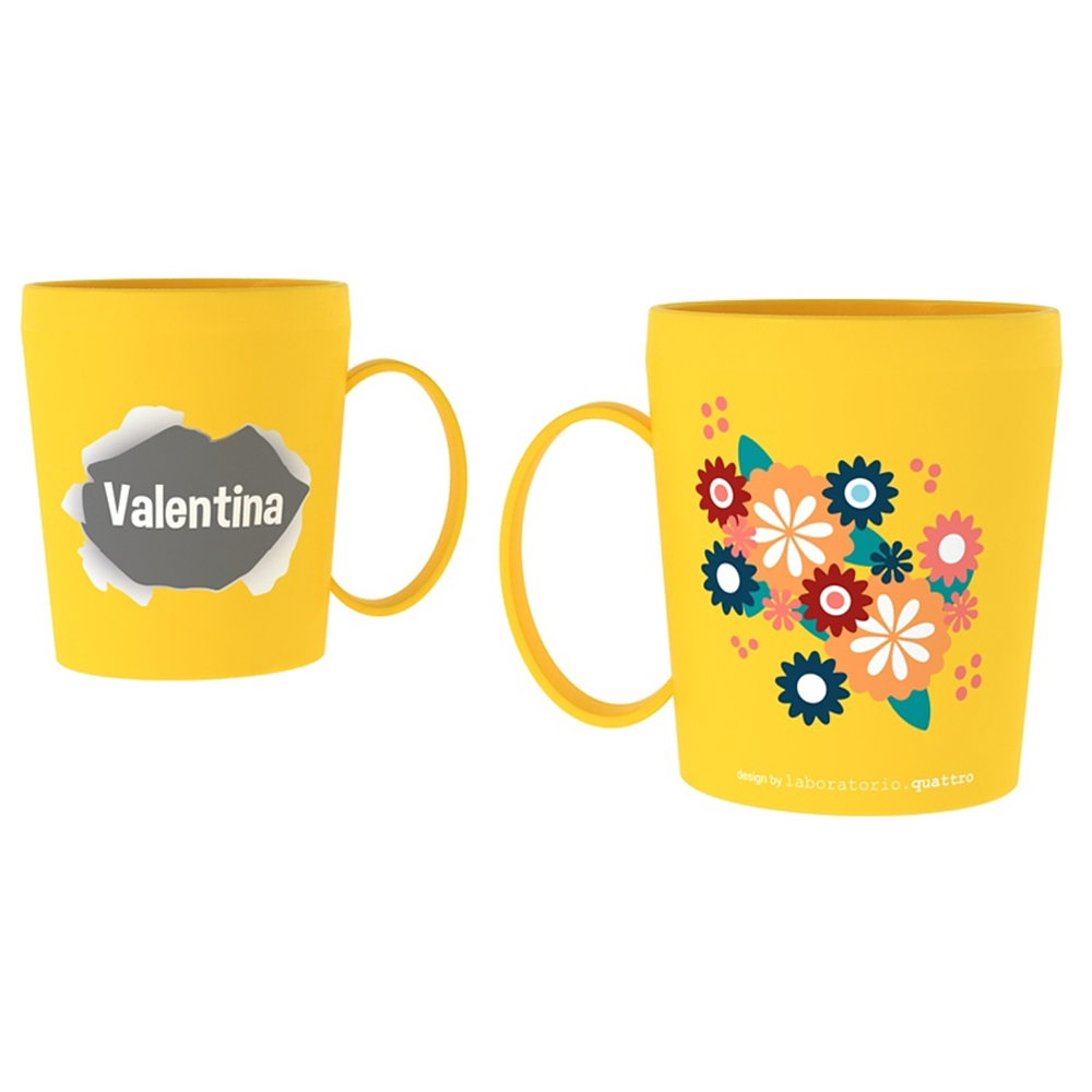 TAZZA IN PLASTICA CON NOME E DISEGNI - VALENTINA - RYN077