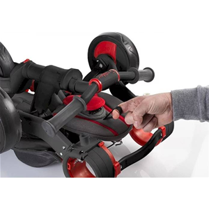 Triciclo Galileo - Bicicletta Passeggino Evolutivo - Pieghevole - 4 in 1 - Nero e Rosso - Età 1/3 Anni - 50516