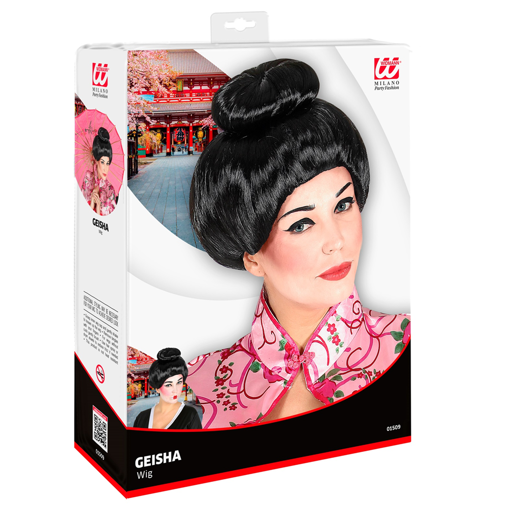 VESTITO CARNENALE + ACCESSORI GEISHA BAMBINA GIAPPONESE KIMONO PARASOLE PARRUCCA TRAVESTIMENTO (11/13 ANNI)