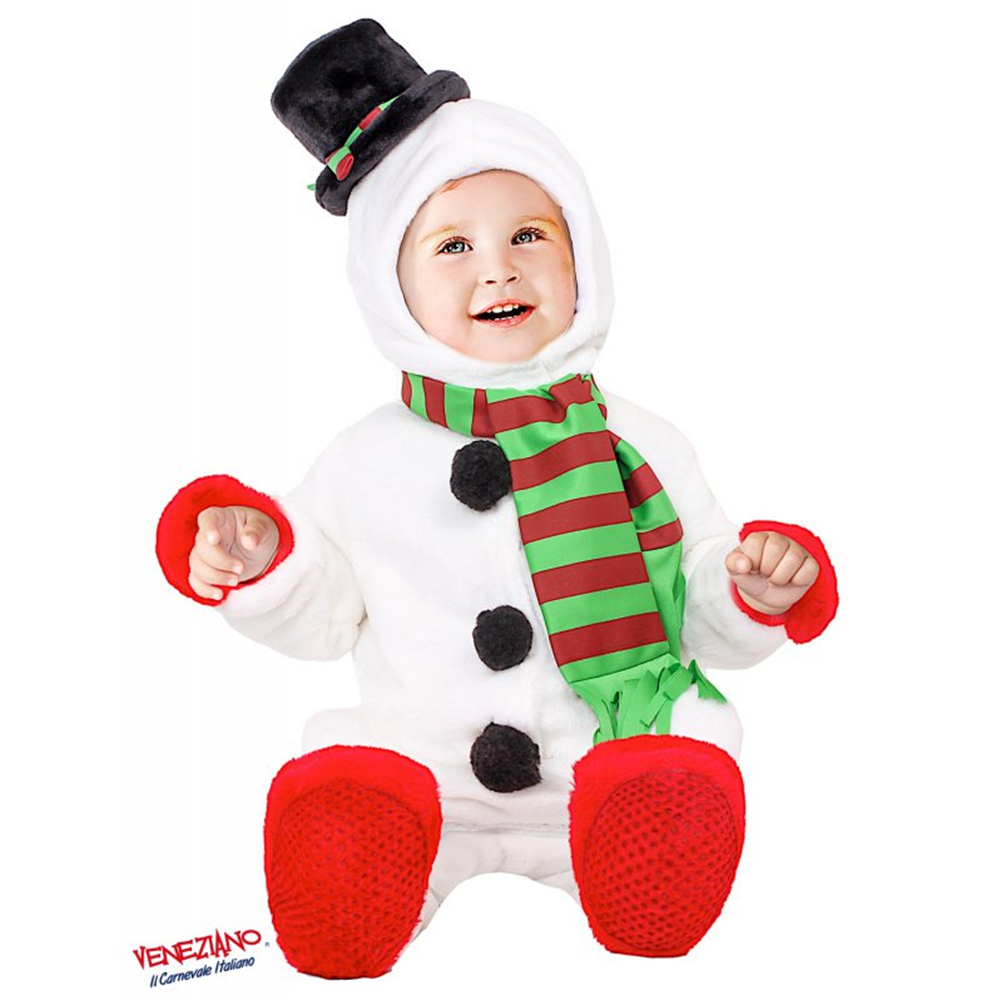 VESTITO CARNEVALE PUPAZZO DI NEVE COSTUME TRAVESTIMENTO NEONATO - 54170