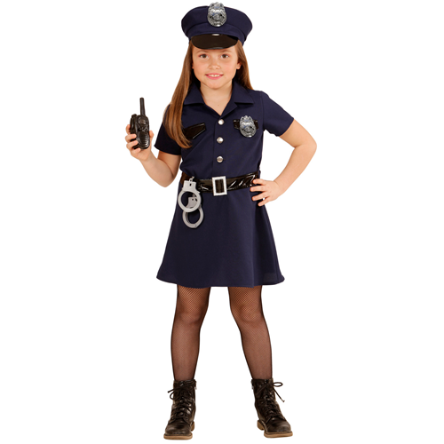 COSTUME VESTITO ABITO TRAVESTIMENTO CARNEVALE HALLOWEEN COSPLAY BAMBINA POLIZIOTTA - 4908