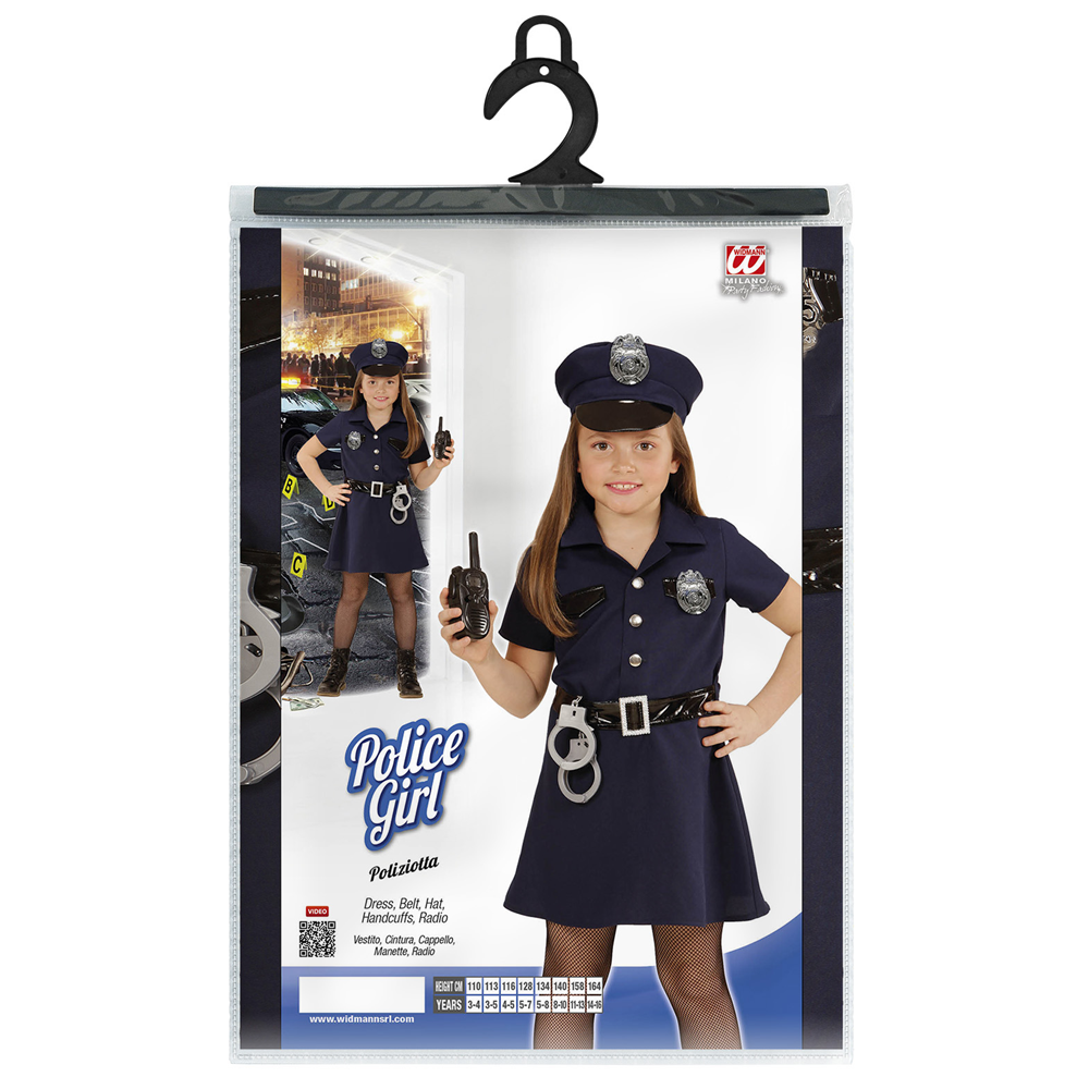 COSTUME VESTITO ABITO TRAVESTIMENTO CARNEVALE HALLOWEEN COSPLAY BAMBINA POLIZIOTTA - 4908