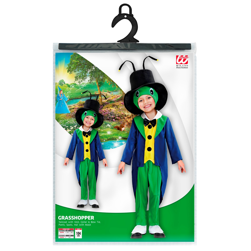 COSTUME VESTITO ABITO TRAVESTIMENTO CARNEVALE BAMBINO CAVALLETTA GRILLO - 0169