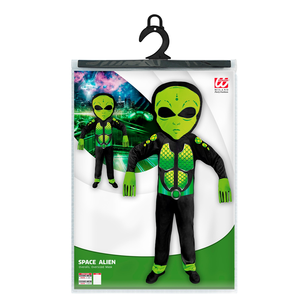 COSTUME VESTITO ABITO TRAVESTIMENTO CARNEVALE BAMBINO EXTRATERRESTRE ALIENO - 0193