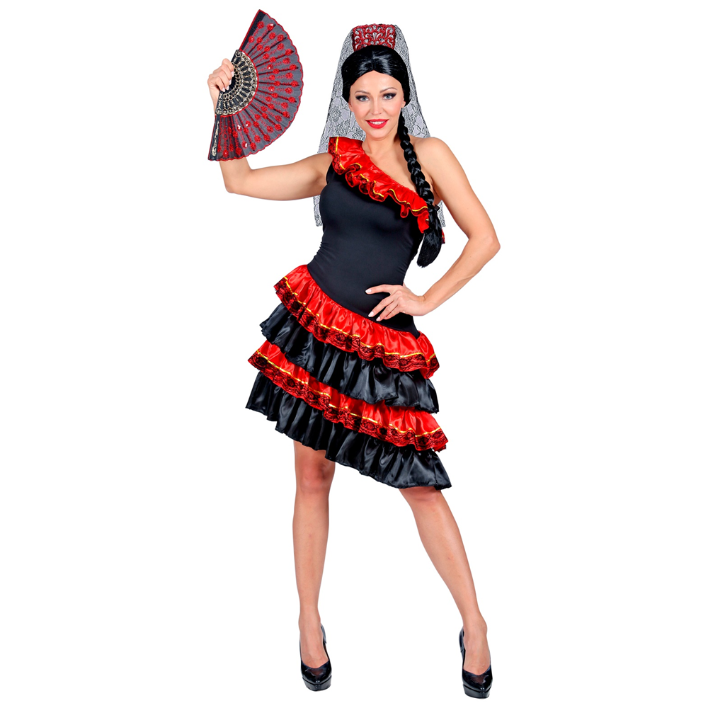 COSTUME VESTITO ABITO TRAVESTIMENTO CARNEVALE DONNA SENORITA SPAGNOLA - 0989