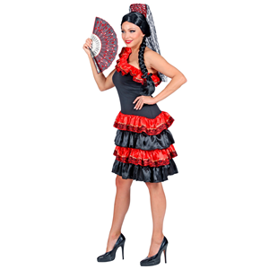 COSTUME VESTITO ABITO TRAVESTIMENTO CARNEVALE DONNA SENORITA SPAGNOLA - 0989