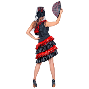 COSTUME VESTITO ABITO TRAVESTIMENTO CARNEVALE DONNA SENORITA SPAGNOLA - 0989