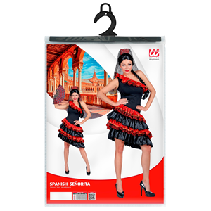 COSTUME VESTITO ABITO TRAVESTIMENTO CARNEVALE DONNA SENORITA SPAGNOLA - 0989