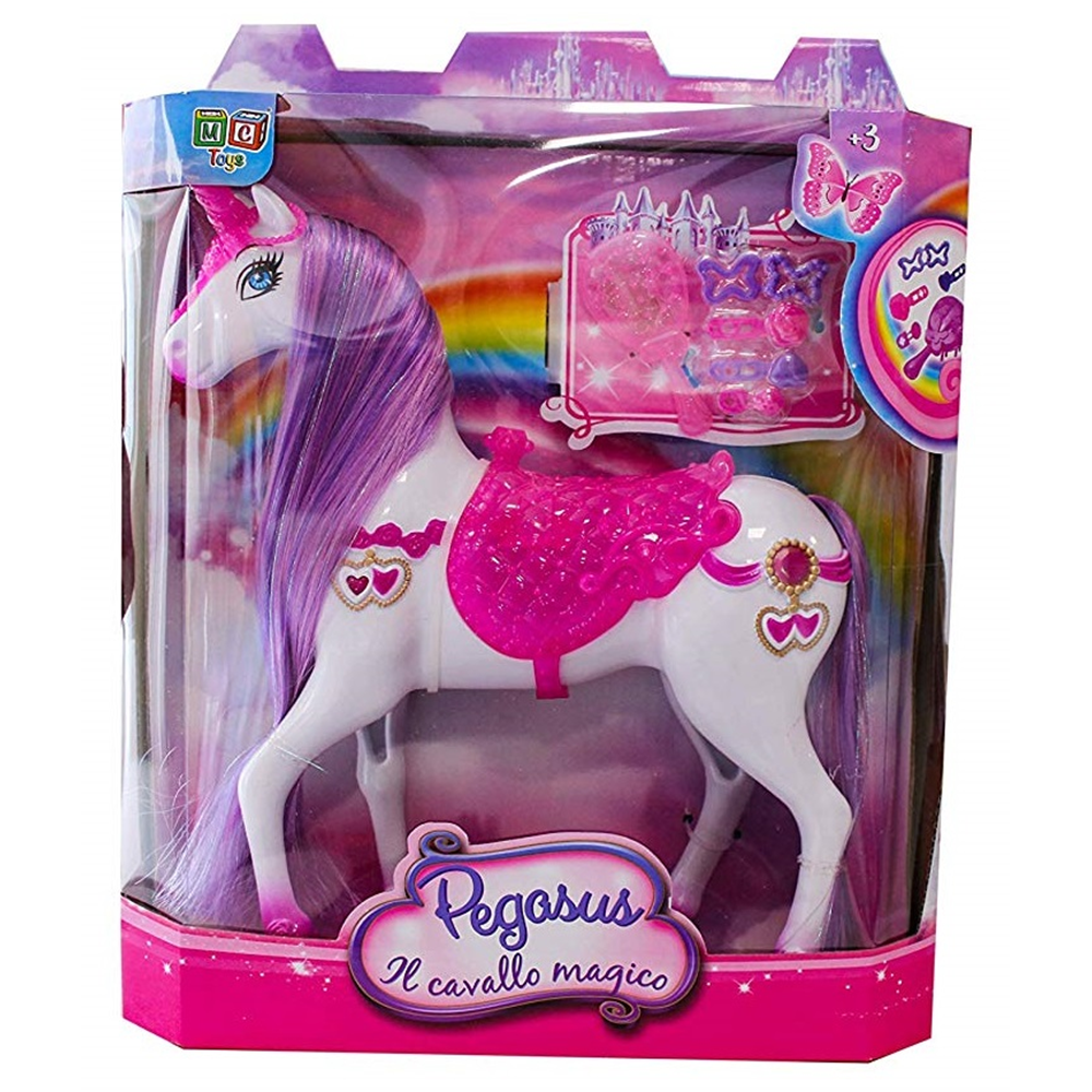 CAVALLO MAGICO UNICORNO PEGASUS + ACCESSORI - TOY0100