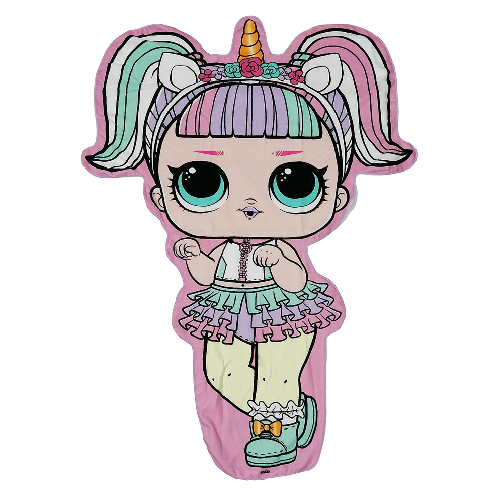 TELO MARE LOL SURPRISE UNICORN SAGOMATO IN MICROCOTONE CM.140X70 100%PL-LOL0058