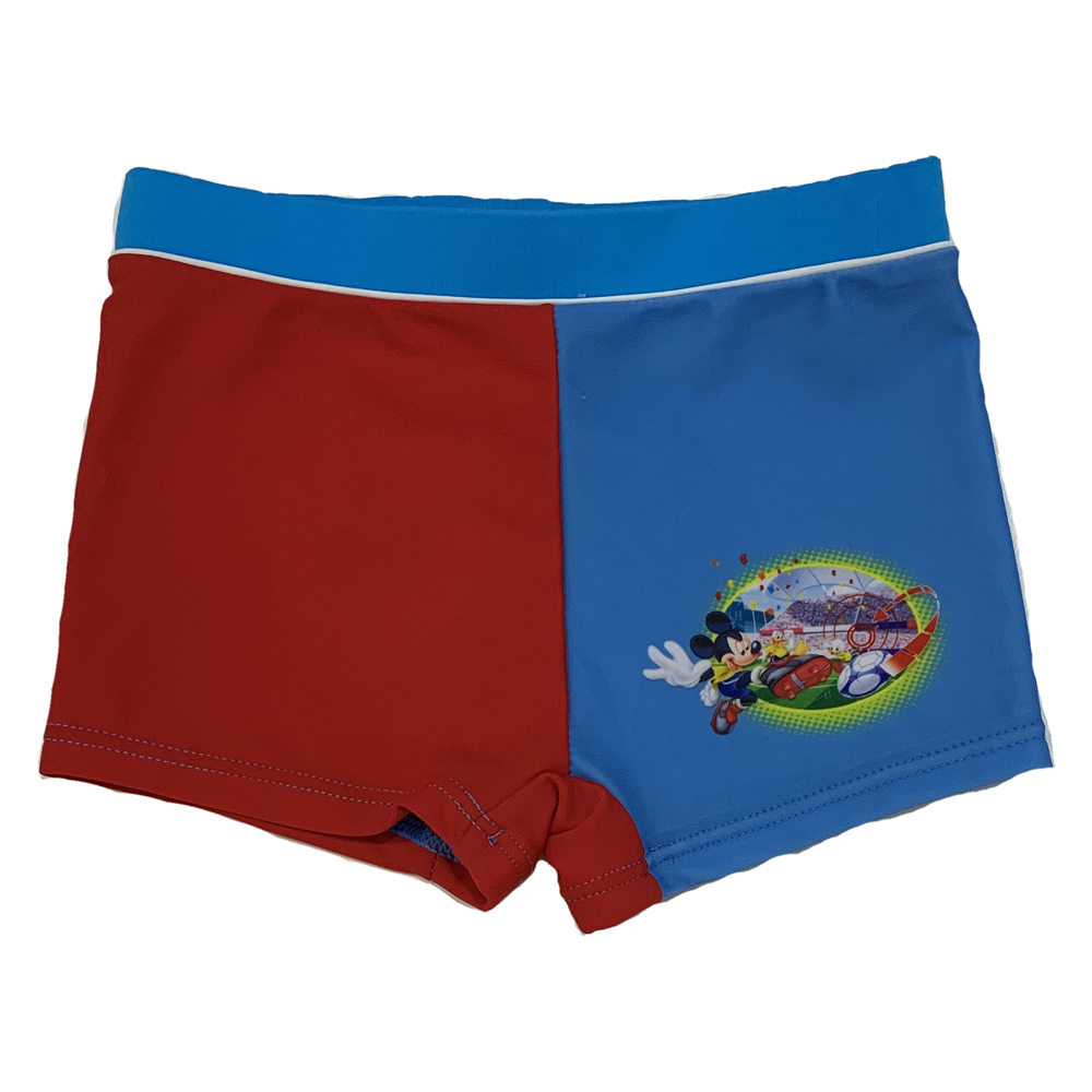COSTUME MARE TOPOLINO MICKEY DISNEY PARIGAMBA BOX BAMBINO AZZURRO E ROSSO 4 ANNI - D92353