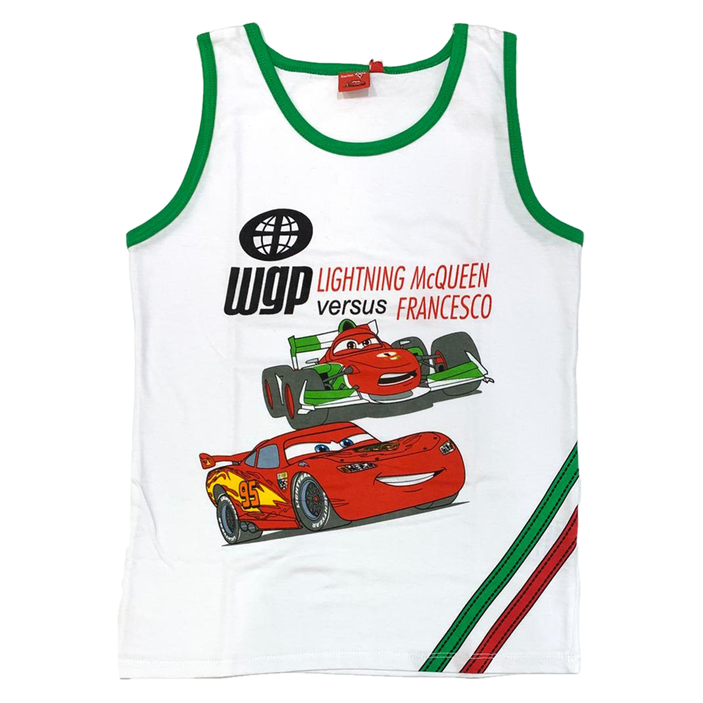 CANOTTA CARSSAETTA MCQUEEN  DISNEY PIXAR BAMBINO 7 ANNI BIANCO - 3140202