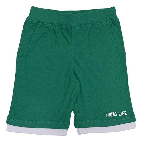BERMUDA PANTALONCINO YOURS BABY BAMBINO VERDE TAGLIE 3/7 ANNI-B3004/V