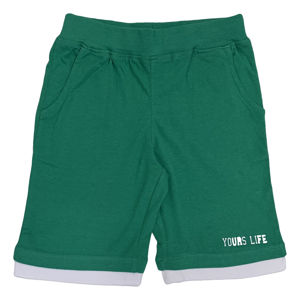 BERMUDA PANTALONCINO YOURS BABY BAMBINO VERDE TAGLIE 3/7 ANNI-B3004/V