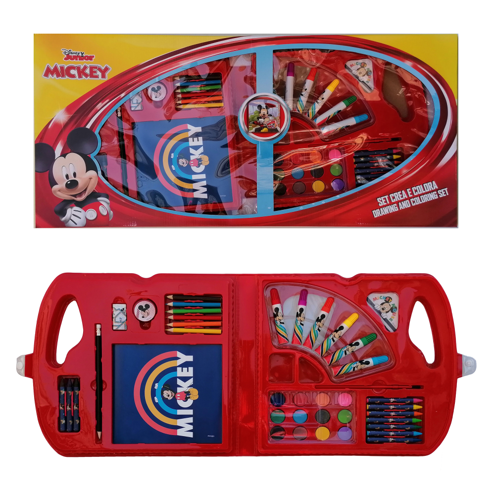 VALIGETTA COLORI MICKEY MOUSE DISNEY TOPOLINO 30 PEZZI IN CONFEZIONE REGALO TEMPO LIBERO BAMBINO - MIC0650