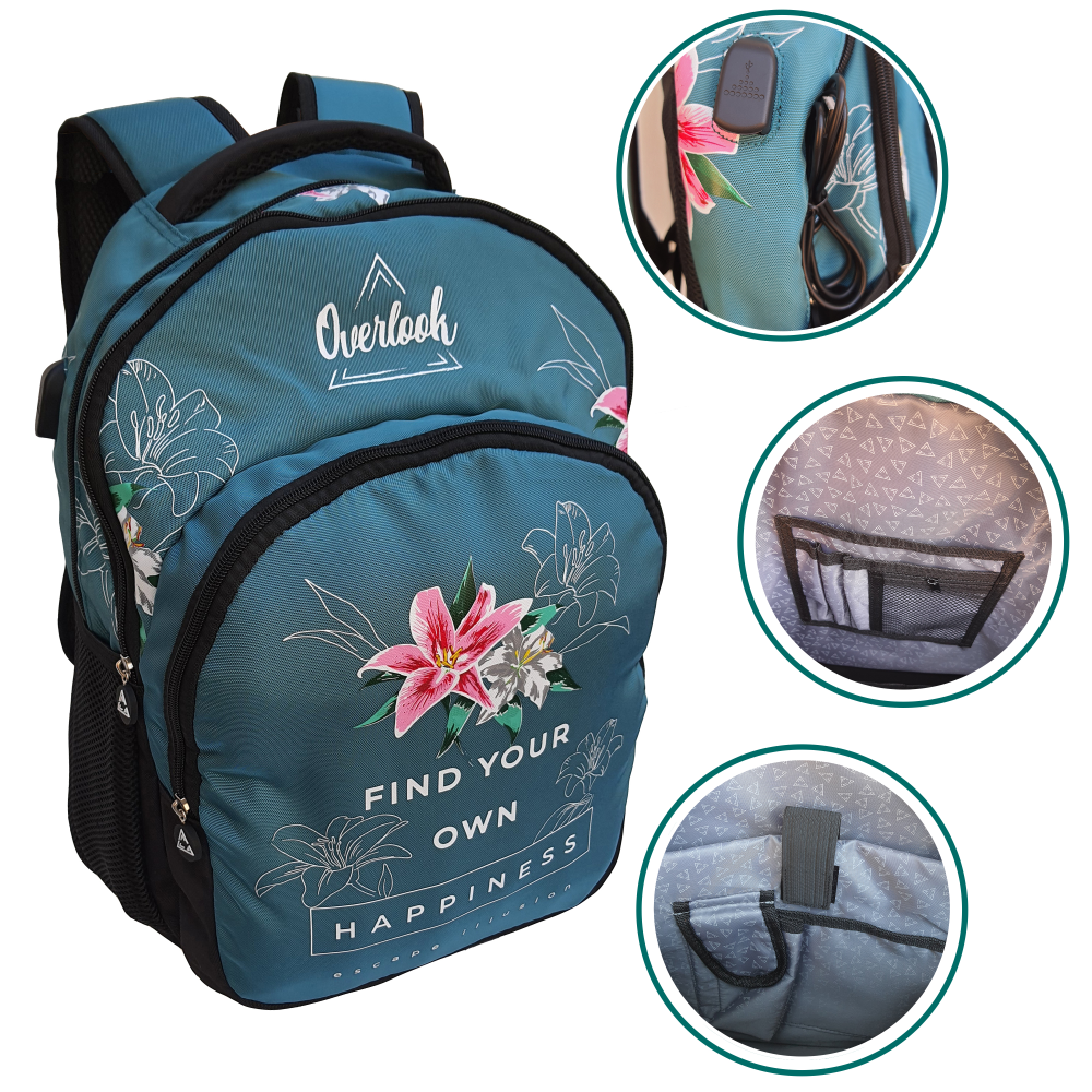ZAINO OVERLOOK MULTITASCHE SCUOLA VIAGGIO TEMPO LIBERO 46x31x15 CM - OV0602A/V
